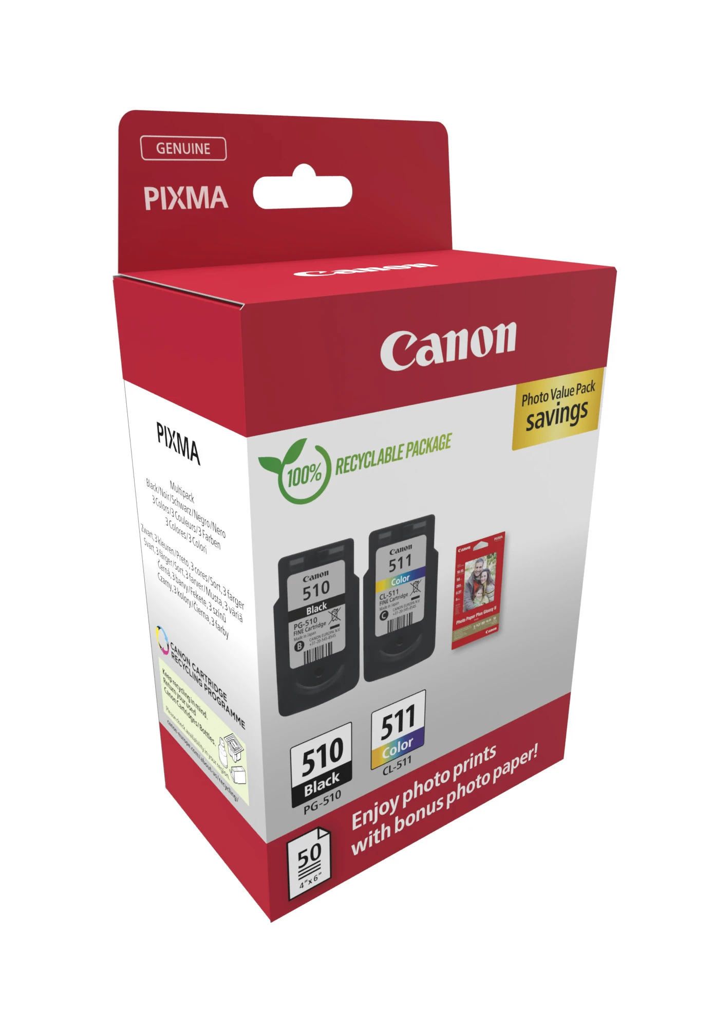 2970B017 CANON PG510+CL511 Pixma MP Tinte+Fotopapier (2) blk-col w/o SEC
