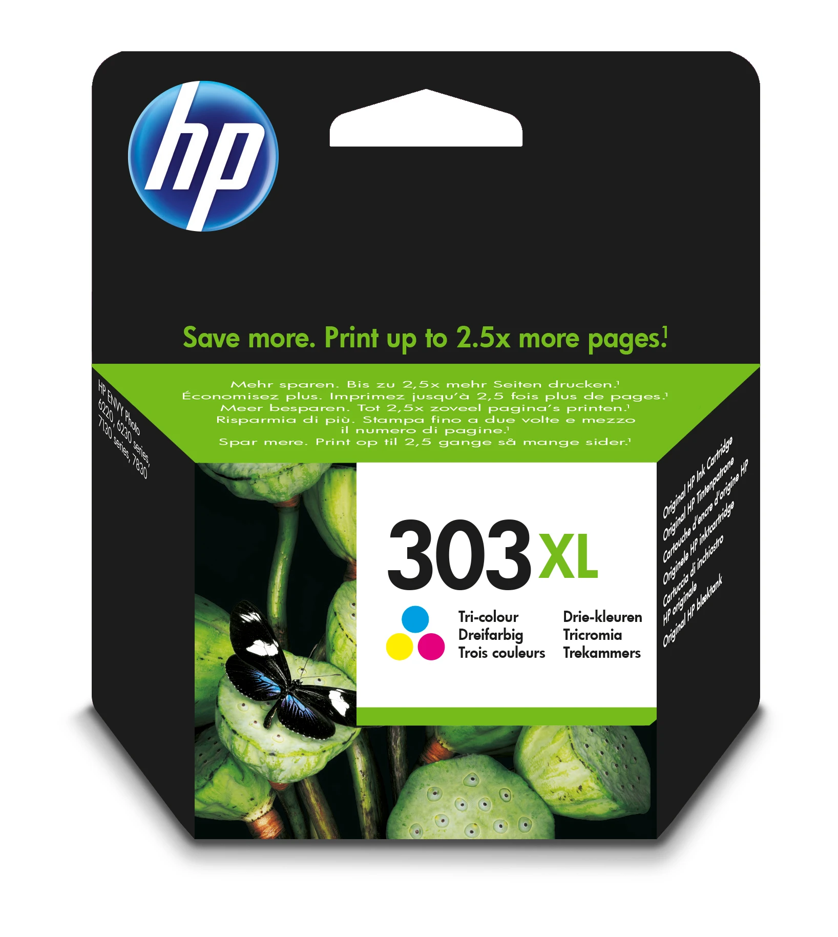 HP Tintendruckkopf cyan/magenta/gelb HC (T6N03AE, 303XL)