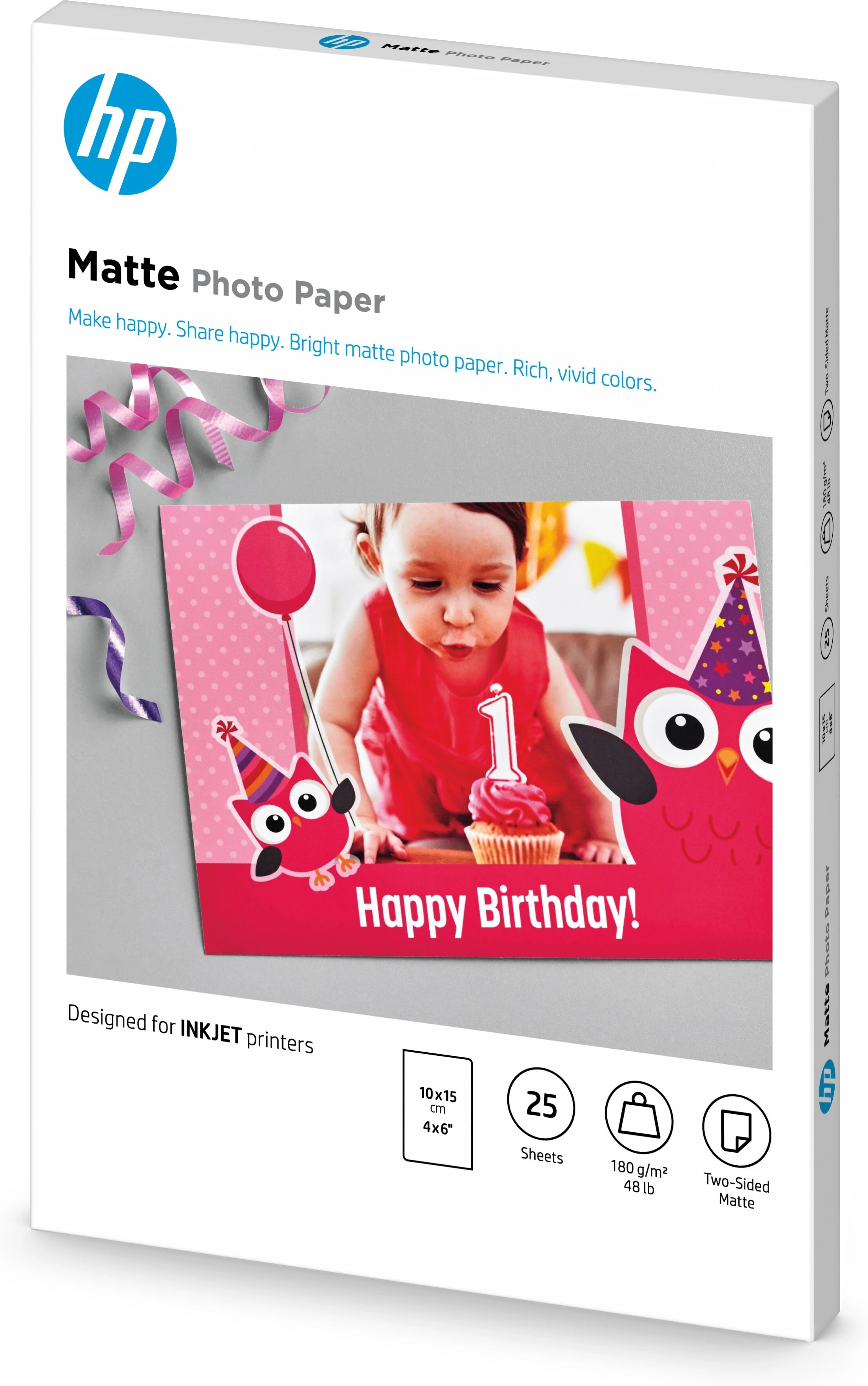 7HF70A HP FOTOPAPIER 10x15cm 25Blatt 180gr matt