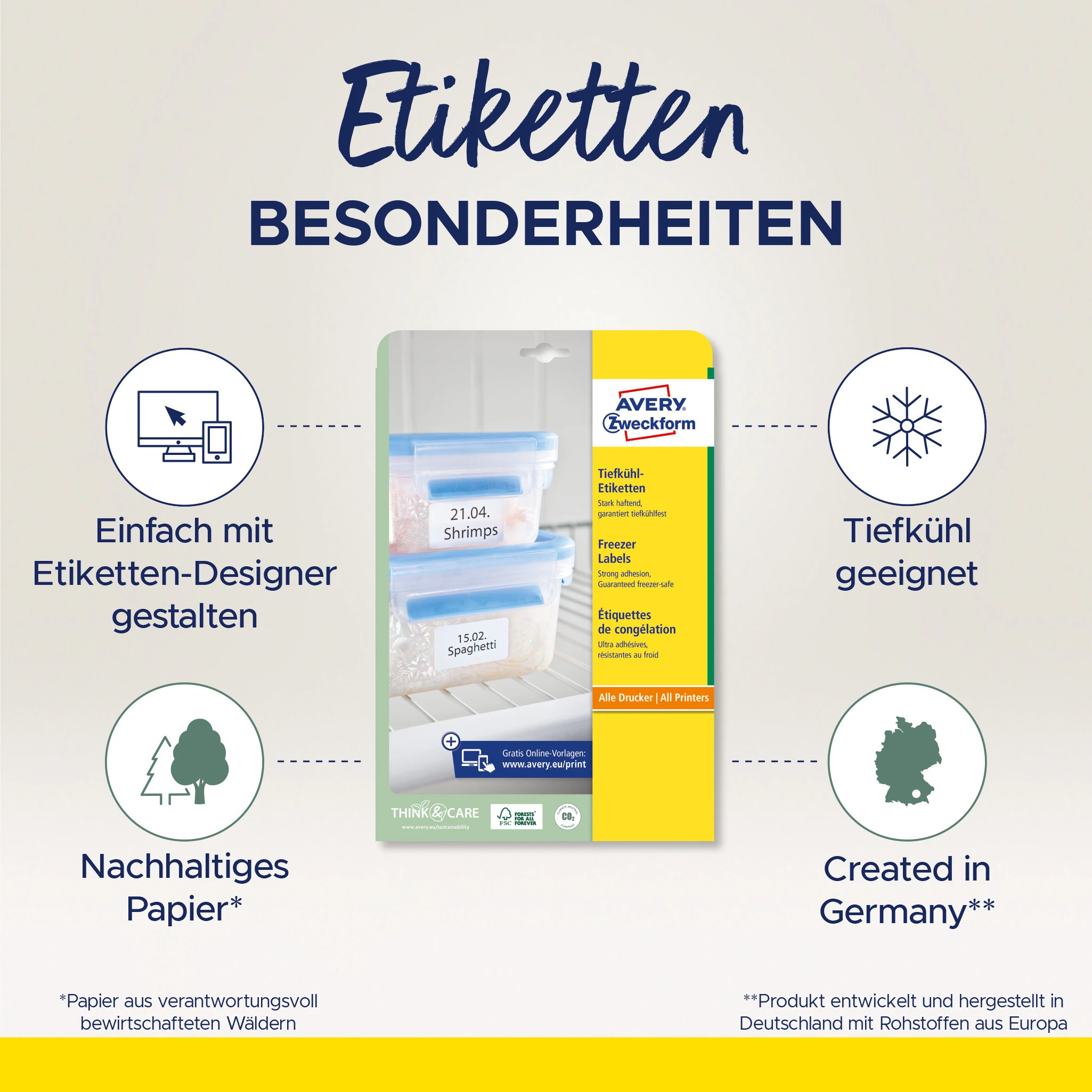 AVERY ZWECKFORM Tiefkühletiketten 63,5x33,9mm L7970-25 600 Stück