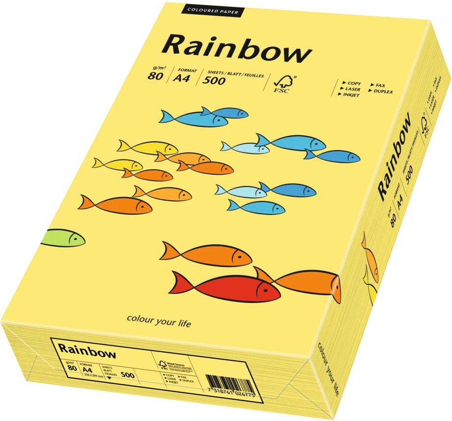 RAINBOW Papier gelb/16 A4 88042343 FSC, 80g 500 Blatt