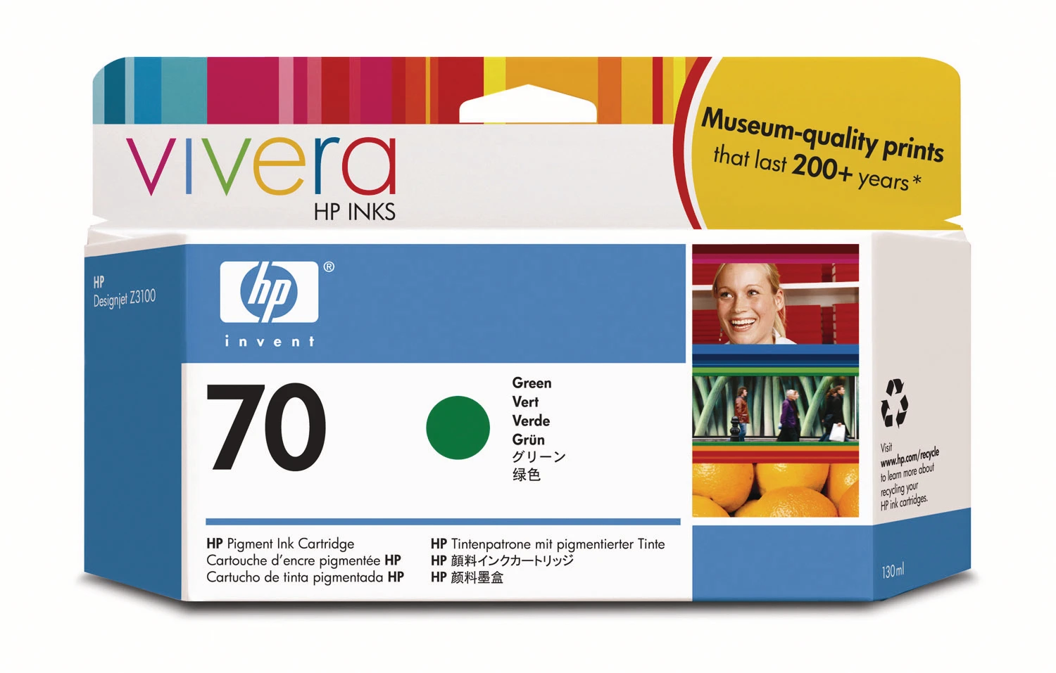 HP Tintenpatrone 70 green C9457A DesignJet Z3100/3200 130ml