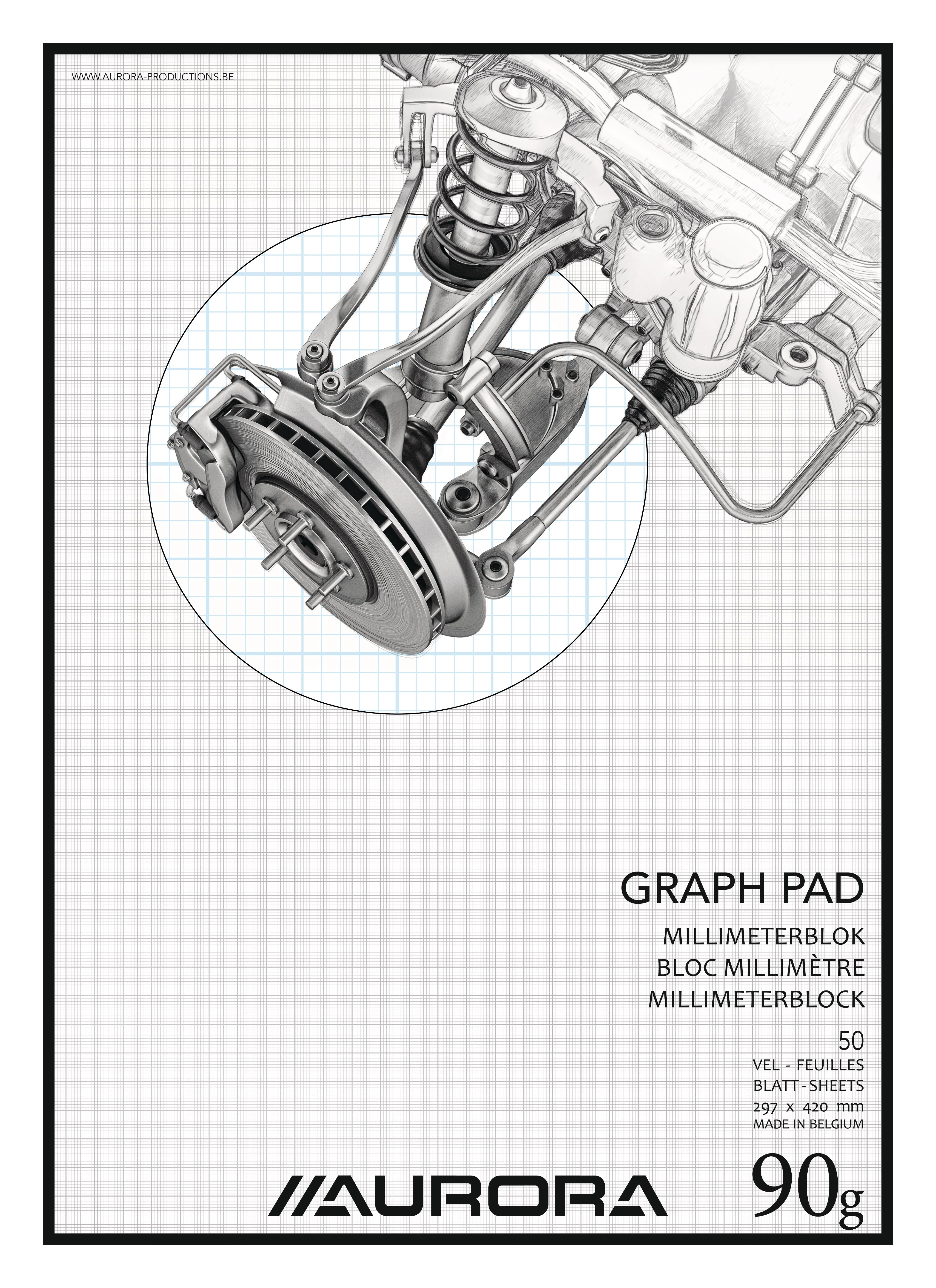 AURORA Millimeterpapier A3 MID101 90g weiss 50 Blatt