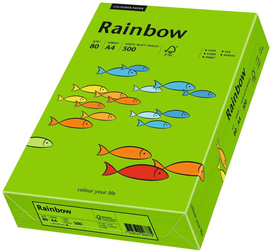 RAINBOW Papier intensivgrün/78 A4 88042673 FSC, 80g 500 Blatt